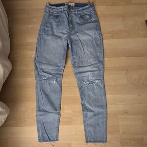 Garage Light Blue Ripped Skinny Jeans